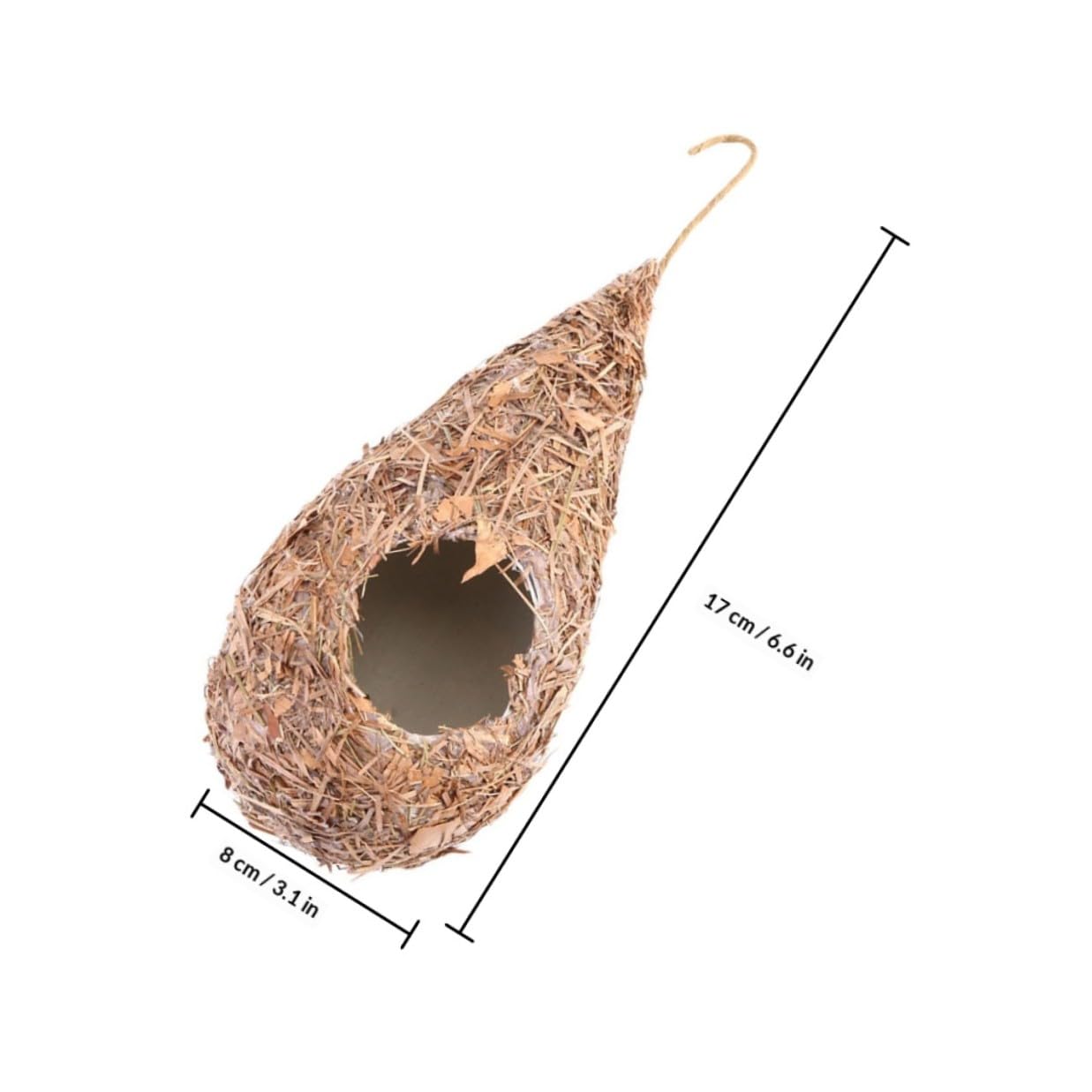 HOMSFOU Nido per Uccelli Intrecciato in Plastica da Appendere 5 Pezzi, Casa Rustica per Piccoli Uccelli Design Sospeso per Decorazione Interna e Calore