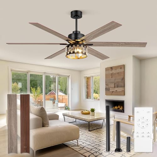 Fanbulous 65 inch Farmhouse Ceiling Fan with Light and Remote, DC Motor