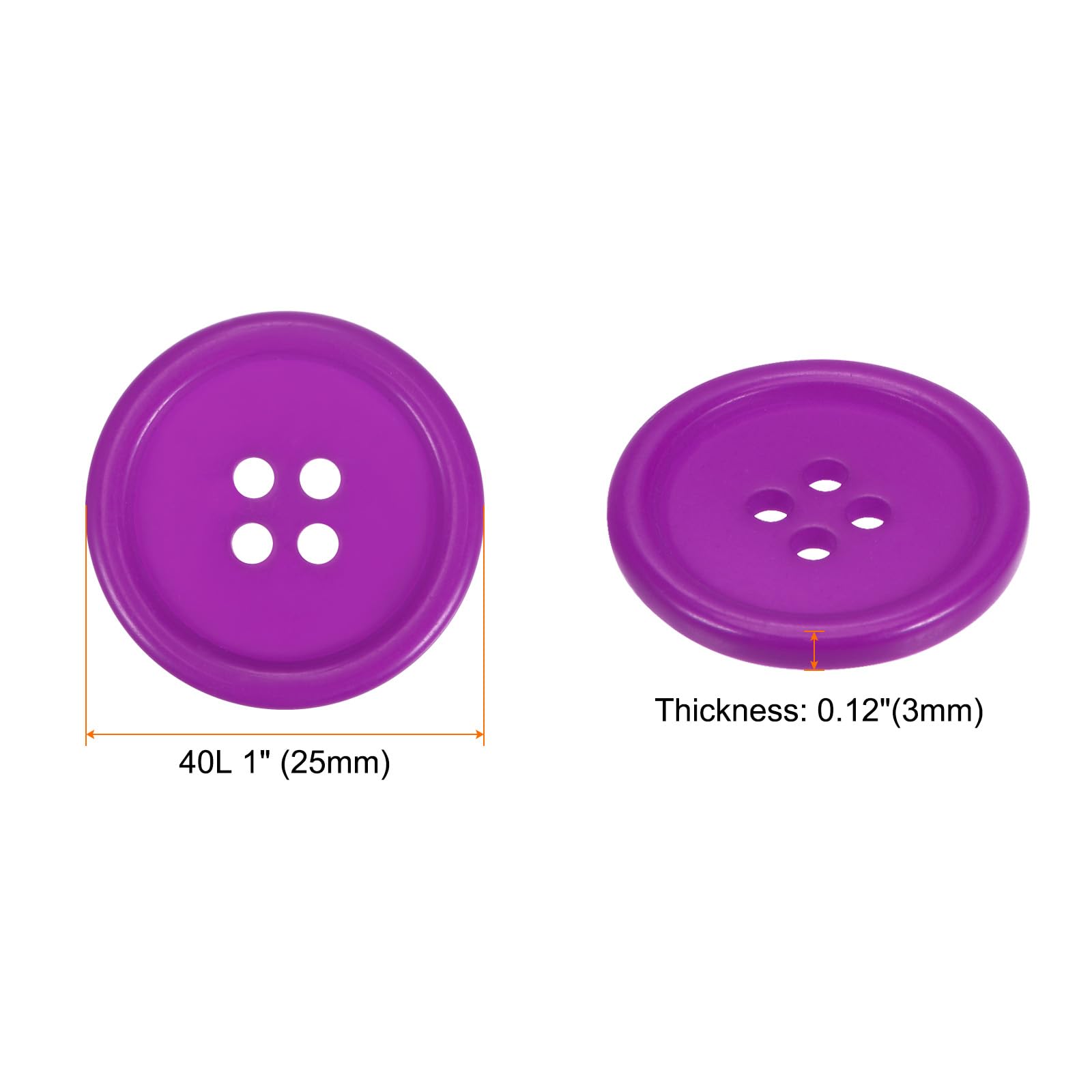 Lot de 10 boutons à coudre ronds en résine - à 4 trous - Pour création de vêtements, d'albums et autres loisirs créatifs, blanc, 34mm Lot de 10 boutons à coudre ronds en résine - à 4 trous - Pour création de vêtements, d'albums et autres loisirs créatifs, blanc, 34mm