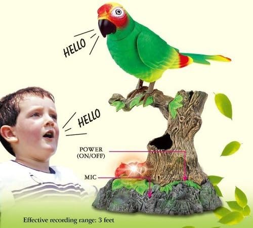 Miniatura 2 de PowerTRC Juguete de loro parlante, juguete de pájaro parlante, animal electrónico, mascotas, decoración de oficina en casa, activado por sonido,