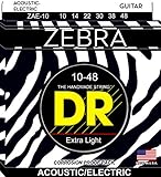 DR Strings Zebra - Acoustic-Electric Round Core 10-48