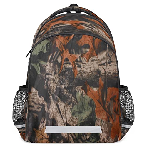 Sac à dos motif arbre de forêt camouflage noir pour enfants taille unique