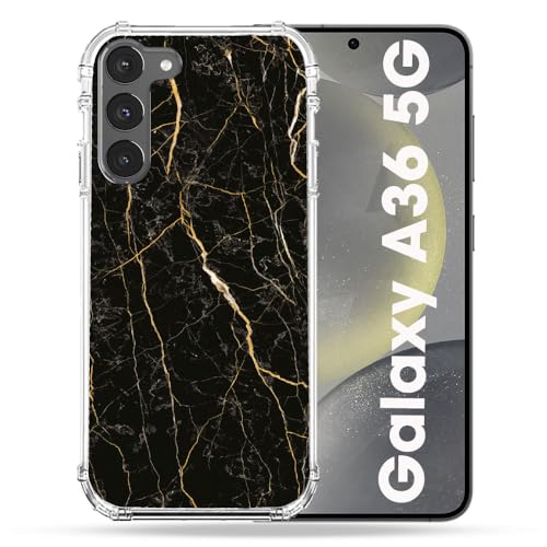Coque Samsung Galaxy A36 5G Cokitec Motif Marbre Noir Finition Haut de Gamme