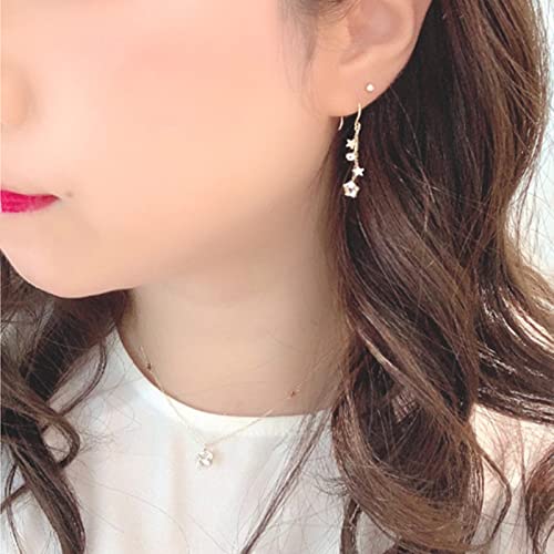 Boucles d'oreilles de goujon topaze blanche cadeau idéal 18K