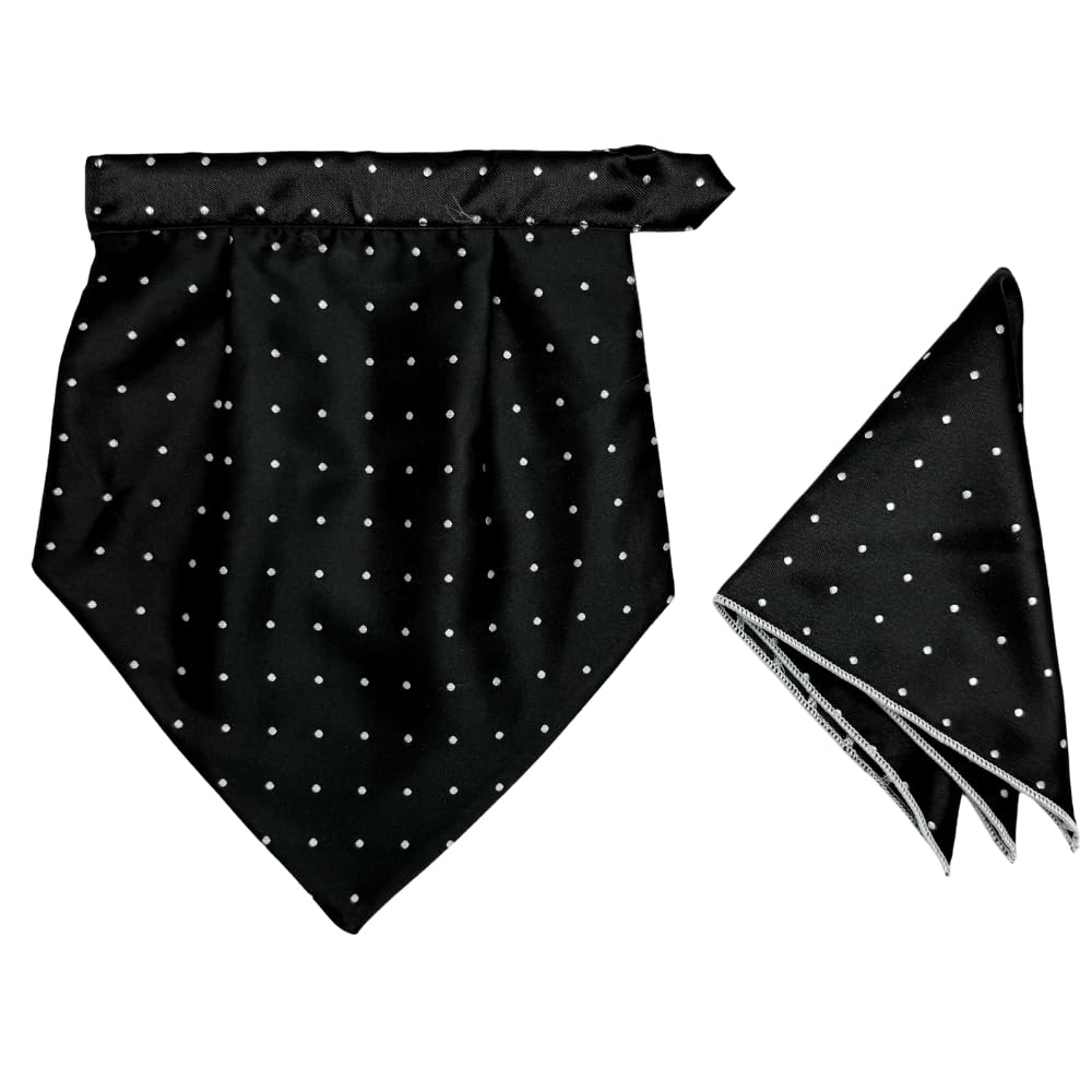 the tie hub Microfiber Velcro Cravat & Pocket Square Combo For Men - Polka Dot Design-picture-17