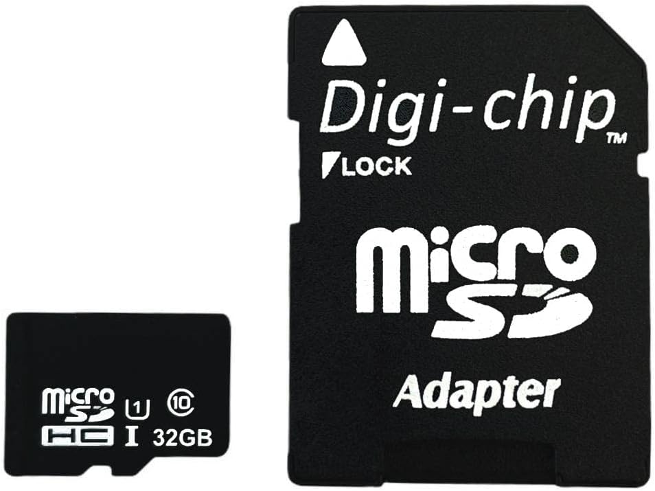 Digi-Chip32GB Micro-SD Memory Card Formatted in FAT32 UHS-1 100mb/s High Speed