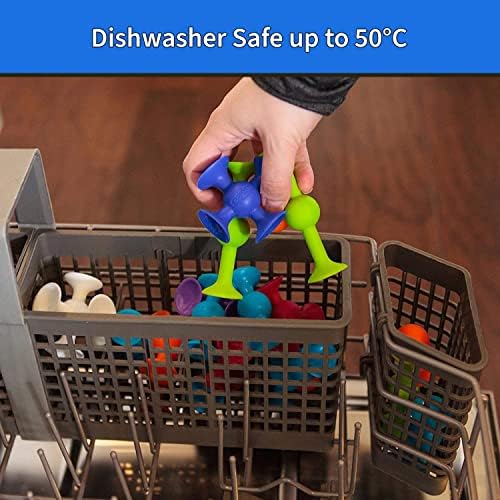 thinkmaster Vakum Molekül 25 Parça Yapı Taşları Fidget Duyusal Eğitici Oyuncak Squigz Vakum Molecule Popit 3 ay ve Üzeri İçin Motor Beceri Geliştirici Oyuncak (25 Parça) - Görsel 2