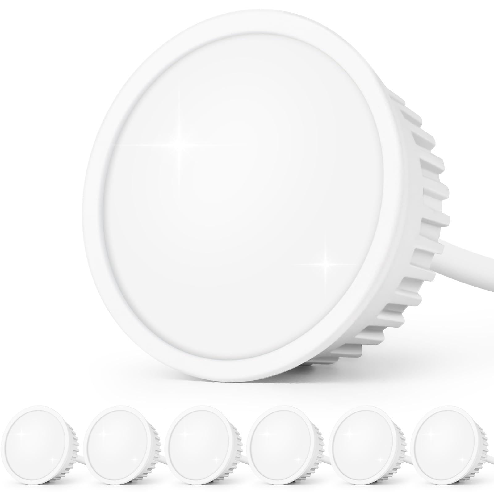 GeyouLux LED Module 230V Ultra Flat ø50x23mm for Recessed Spotlights Surface-Mounted Spotlights - 5W 500LM IP44 120° Beam Angle 4000K Neutral White - Replacement MR16/GU10 Light Bulbs - 6er Set