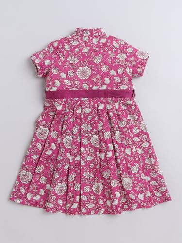Image of The Magic Wand Printed Dresses for Kids Baby Girls, Fancy Stylish Knee Length One Piece Midi Frocks for Girls, Casual Dress for Summer Season