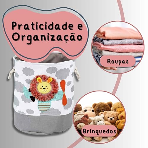 Cesto Infantil Multiuso Ideal Para Organizar Brinquedos e Roupas Em Neoprene Acolchoado Lindas Estam