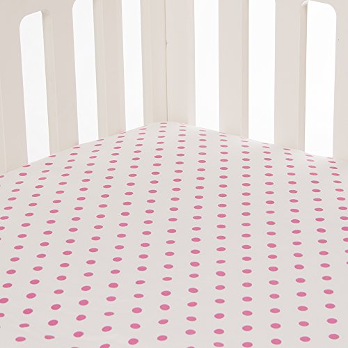 Glenna Jean Millie Fitted Sheet, Pink Dot #TOP6