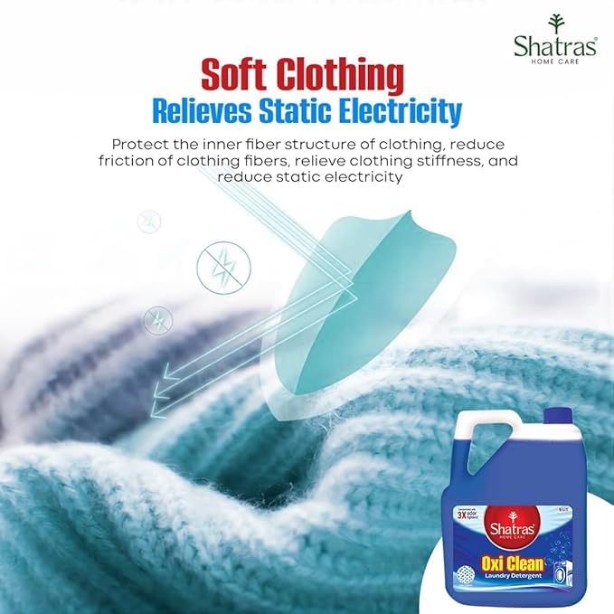 Image of Shatras Liquid Detergent | Suitable for All Types of Clothes | For Top-Load and Front-Load Washing Machines | Fast Stain Removal | No Harmful Chemicals | Natural Fragrance (5L)