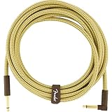 Fender シールドケーブル Deluxe Series Instrument Cable, Straight/Angle, 15', Tweed 08 0990820086