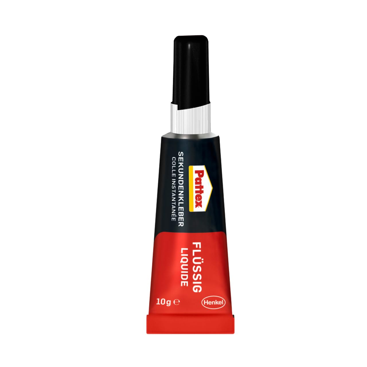 Pattex Sekundenkleber Flüssig, spülmaschinenfester Superkleber für viele Sofortreparaturen, schnelltrocknender farbloser Flüssigkleber, 5x10g