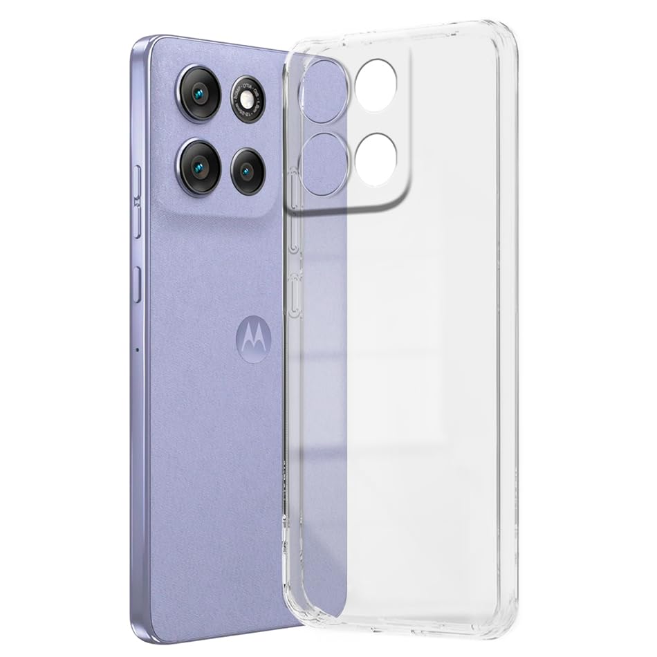 Image of Fashionury Crystal Clear Case for Motorola G86 Power 5G | Yellowing Resistance | Transparent TPU Silicone | Raised Camera Lips | Slim Transparent Cover
