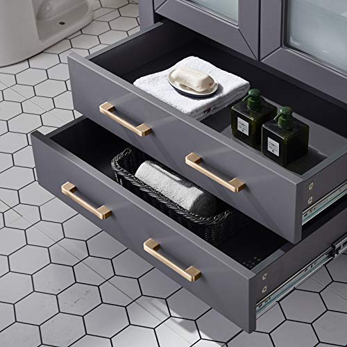 30 Inch Dark Gray Bathroom Vanity Sink Combo,Bath Vanity with Sink Single Bathroom Vanity Cabinet with Ceramic Sink,Modern Bathroom Vanity Set with 1 Shelf 2 Drawers