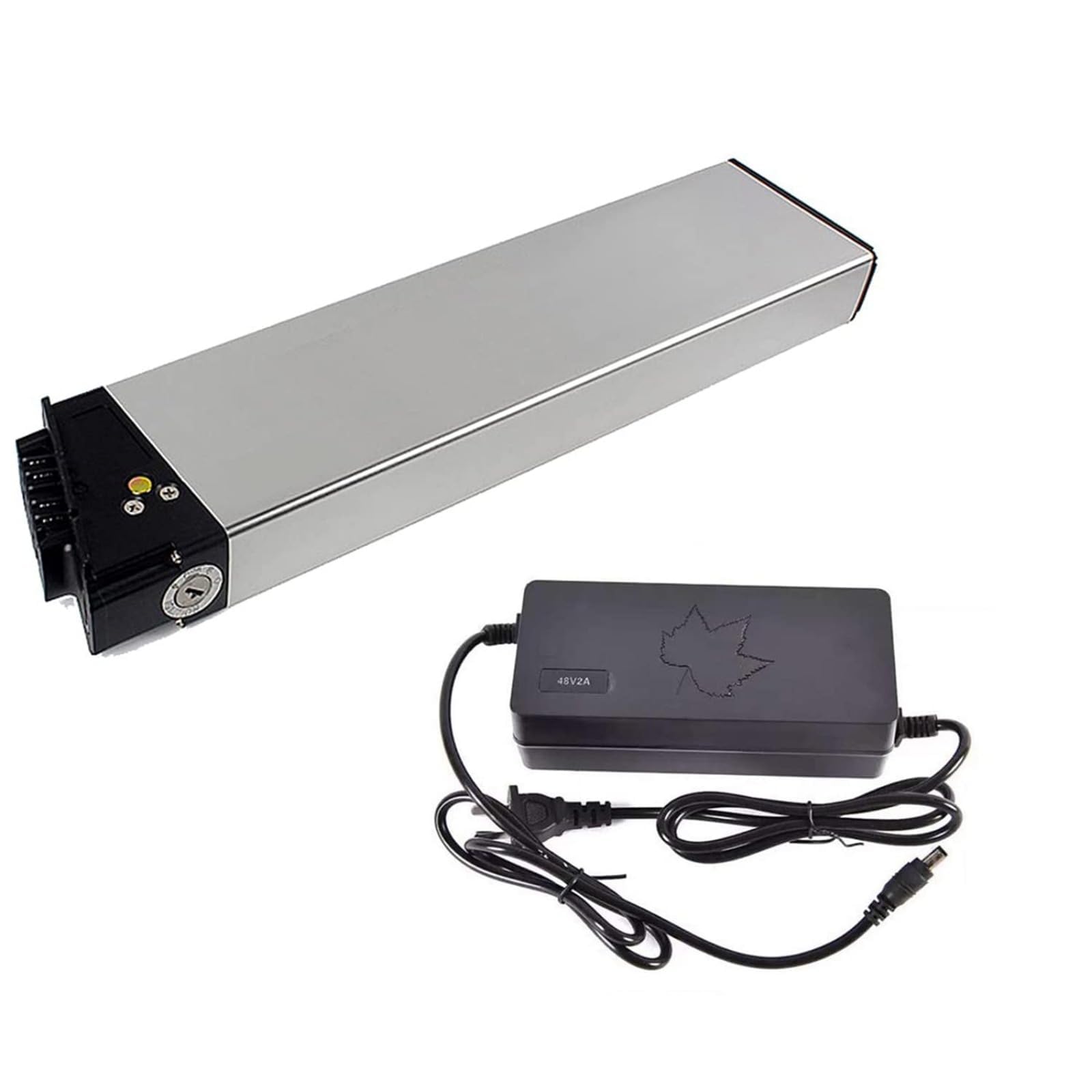 E-Bike Battery 48V 12.8Ah Folding Built-in Electric Bicycle Lithium Battery for SAMEBIKE 1000W 800W 750W 500W 350W Bike Motor with Charger and BMS