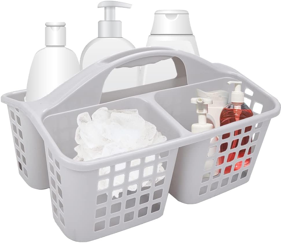 Reviews de Organizador para baño de plastico , tabla con los diez mejores. 44 STAZWOUZZ Canasta para Baño, Canastas Organizadoras para Baño, Cesta Portátil de Ducha con 3 Compartimentos, Organizador de Suministros de Limpieza