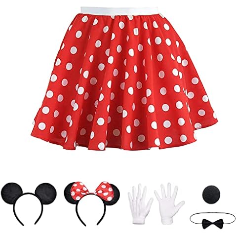 Rock Punkte Rot Weiß Karneval Kostüm Damen Maus Mouse Kostüm Rot Weiß Schwarz Cover