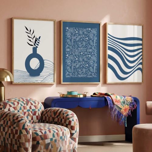 Image of HOTHOUSE Boho Painting Home Decorative Wall Art poster With Frame For Living Room Hotel Wall Decor Digital Reprint Set of 3 (10X13 inch)