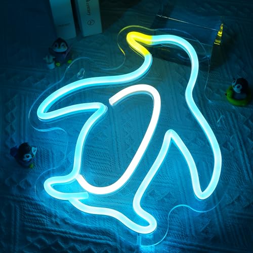 Image of Attivolife Penguin Sign for Wall Decor, Light up Special Animal Shape LED Lamp with Dim USB Powered, Unique Home Living Room Business Cafe Shop Bar Party Decor Birthday Christmas Day Gift