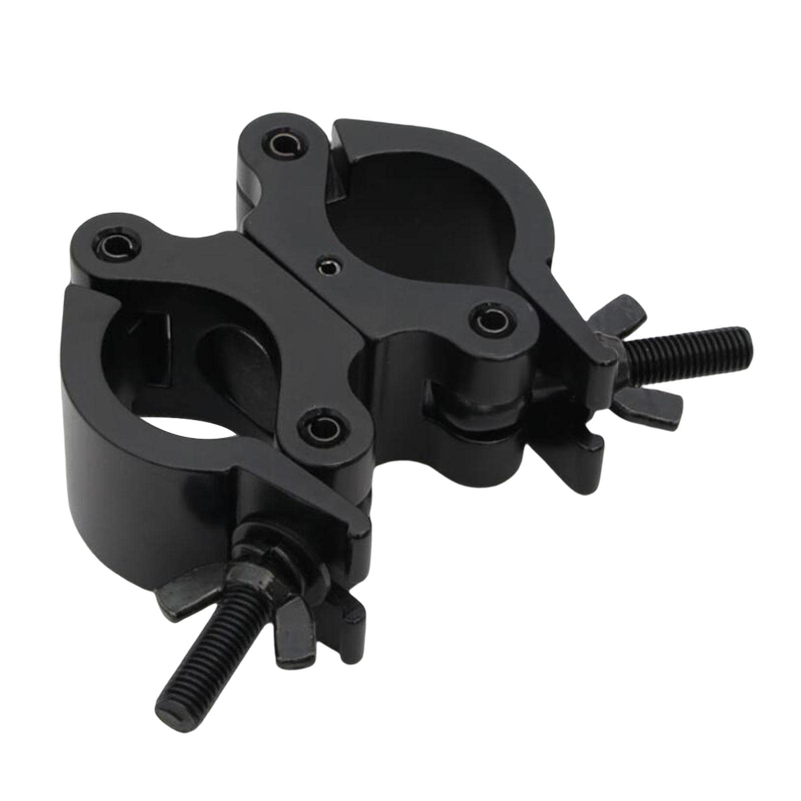 LOVIVER Abrazaderas de luz para DJ Abrazadera giratoria doble para tubería de 1,25-1,38 pulgadas de diámetro Montaje rápido y fácil para accesorios de, negro