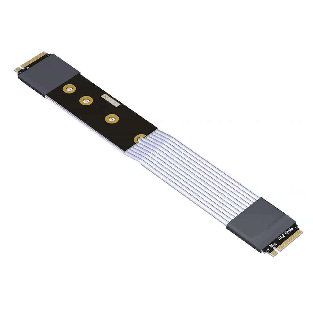 JMT ADT-K44 M.2 MKey Extension Cable 128Gbps Male-to-Male PCIe 5.0 x4 High Speed Compatible with NVMe for Server PCIe Signal Transmission (15CM,K44SS-SI)