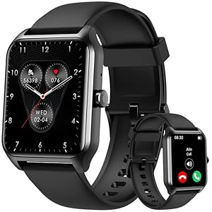Fitness Tracker Answer/Make Call, 1.8″ Activity Trackers and Smartwatches with Blood Oxygen/Heart Rate/Sleep Monitor, 100 Sports, IP68 Waterproof Step Calorie Counter Pedometer for Android iPhone