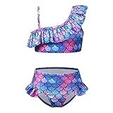 Big Girls Swimwear Beach Clothes Mermaid Swimsuits 2-Piece Bathing Suits,Size 12 13