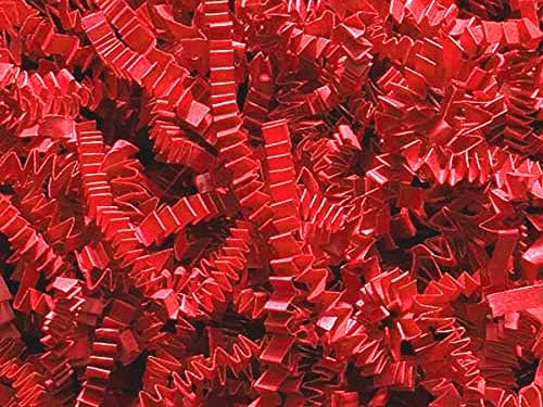 Red Crinkle Cut Paper Shred 10 lb Box ~ Spring-fillÂ Shred - WRAPS-ZF10RE