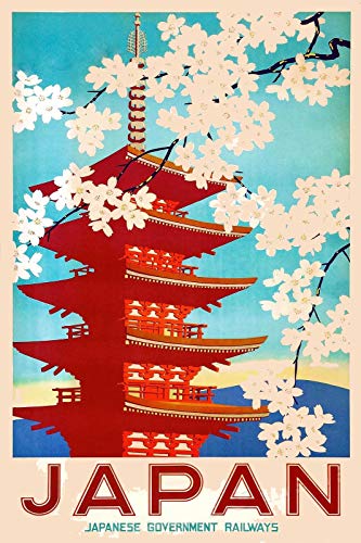 Magnet 1950s See Japan - Vintage Style Japanese Railway Travel Magnet Vinyl Magnetic Sheet for Lockers