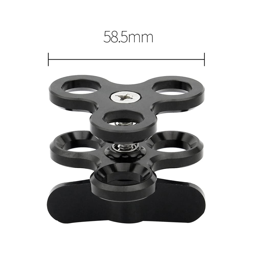 Pince à boule 3 trous pour lampe de plongée - Support pour lampe de poche - Noir