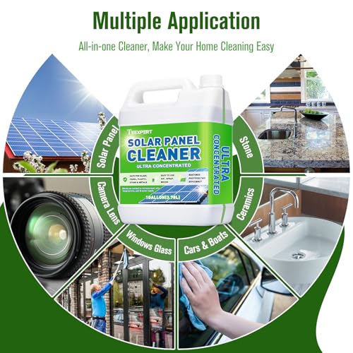 Limpador de painel solar (1 galão faz 600 galões), vidro super concentrado e limpeza de painel solar