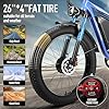 LPQVIATAS Peak 3000W Fat Tire Dual Motor Ebike 52V 23Ah Battery,26" x 4" Electric Mountain Bicycle for Adults Men 38MPH Full Lockable Suspension Ebike 90 Miles Range Hydraulic Disc Brake(US Warehouse #4