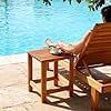 Utoplike Teak Outdoor Side Table for Patio, Pool Coffee Accent Table, Wood End Tables for Garden, Backyard, Bed, Living Room, Couch #4