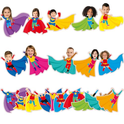 Image of gisgfim 80Pcs Super Theme Hero Cutouts Back to School Decorations Bulletin Board Heroes Paper Cut-Outs Classroom Decor for Boy Girl DIY Craft Photo Wall Door Kindergarten Preschool Party Favor Supply