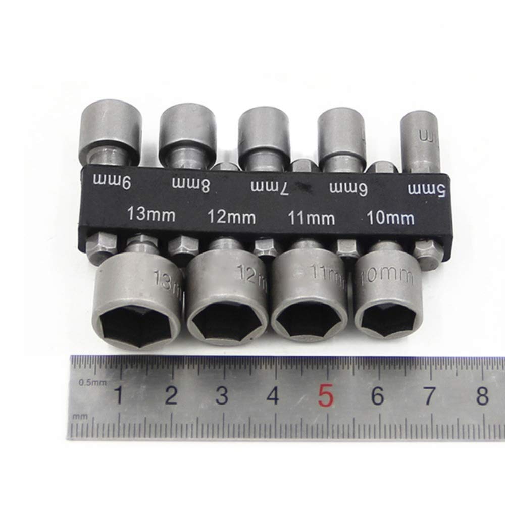 szt. 5mm-13mm Adapter klucza nasadowego Zestaw kluczy kluczy udarowych Wkrętak grzechotkowy z udarem pneumatycznym Zestaw wierteł wkrętaków sześciokątnych Adapter nasadowy Adapter bitów Gniazdo metr