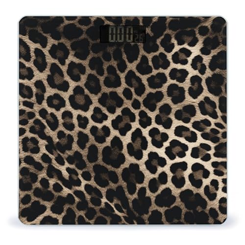Báscula de Baño Digital Estampado Leopardo Negro 400 lb