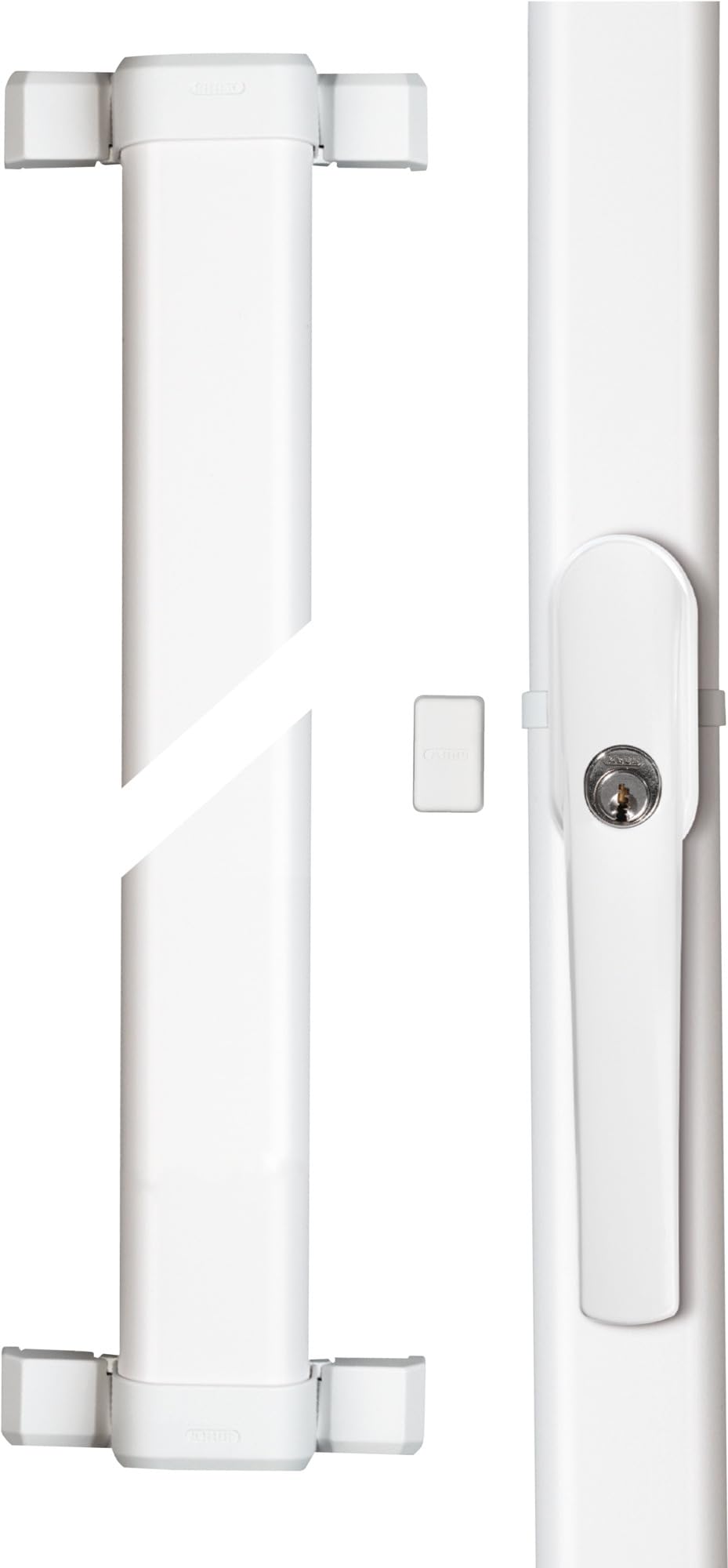 Abus Fos550 Spranga con Blocco, Serratura a Spinta con Cilindro per Finestre, Serratura Multipla, Livello di Sicurezza: 10, 11911, Bianco