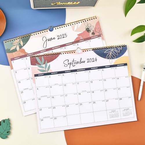 Calendar 2024-2025 - MAR 2024 - AUG 2025, 18 Monthly Calendar 2024-2025, 14.5" x 11", Twin-Wire Binding + Hanging Hook + Thick Paper + Unruled Blocks, Wall Calendar with Julian Dates, Colorful Lump - Image 3
