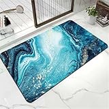 Badezimmerteppich Rutschfest, Badematte Schnelltrocknend Stein Absorbierende Badvorleger Waschbar Duschvorleger, Dünn Badteppich 60x100cm Rug für Badewannen Küche Toilette Bad Teppich Paint 3-941