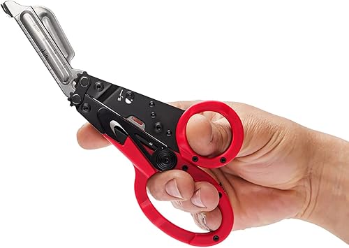 SOG ParaShears - Multiherramienta para un trabajo preciso en aplicaciones médicas con 11 herramientas especiales y corte suave, color rojo