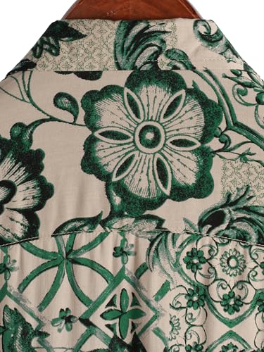 Image of JOTOOK Mens Hawaiian Shirt Short Sleeve Button Down Tropical Shirts Casual Floral Summer Beach Shirt