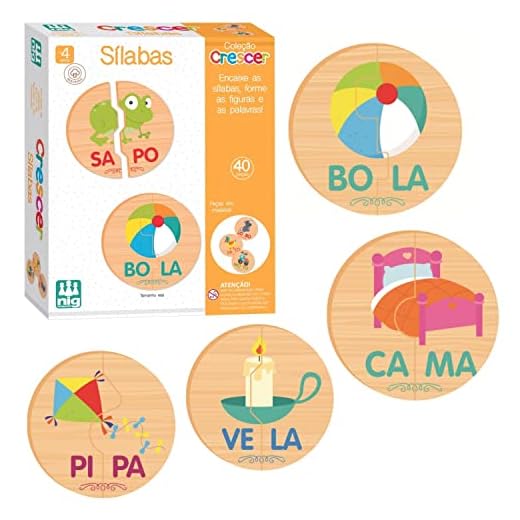 Nig Brinquedos Silabas Madeira Crecser 40 Peças Grandes