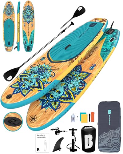 BAX ASTRONAVE Stand Up Paddling Board Aufblasbares,SUP Board 335x81x15cm,Tragkraft bis 150Kg,Cam...