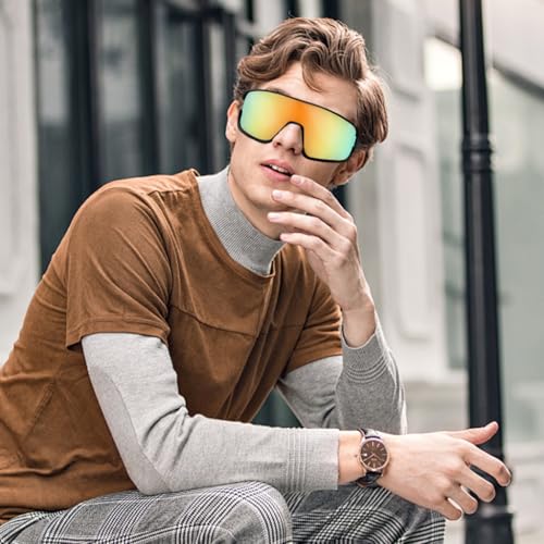 Image of PROBEROS Cycling Sunglasses for Men Stylish, UV400 Tinted Polarized Sunglasses Fashion Sport Set, Unique Frame Design, Outdoor Anti-Glare for Cycling, Driving, Hiking