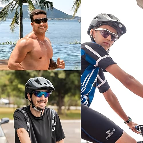 Image of Roshfort Sports Non Polorized Sunglasses UV Protection Sunglass for Men & Women Cycling Running Driving Fishing Multi Shade Glasses ITALIC (Size -Medium)