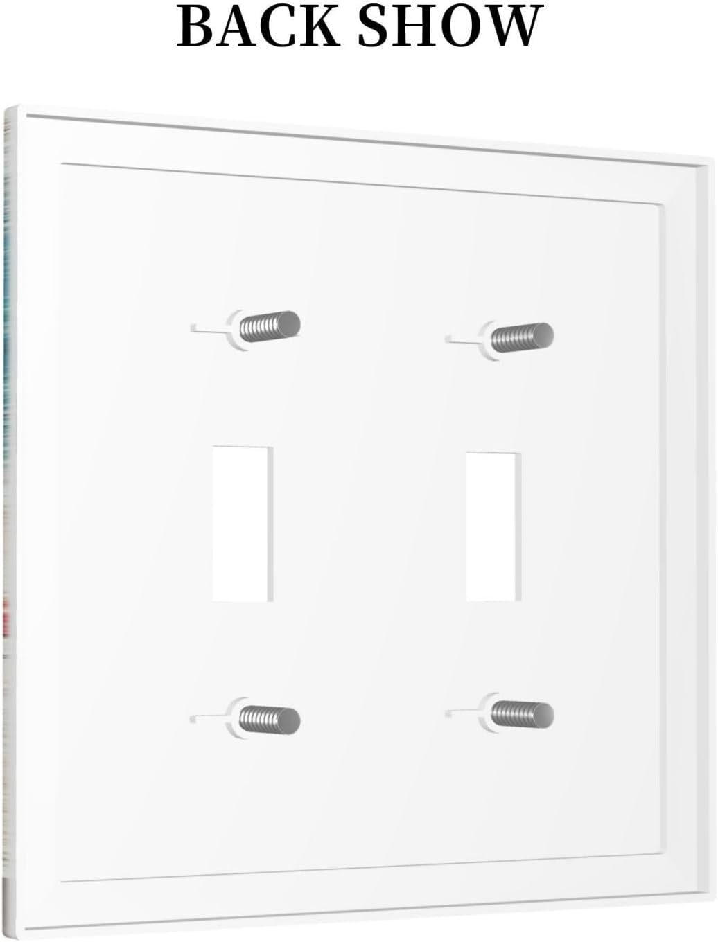 Beach Starfish Seashell on Wooden Board Double Toggle Light Switch Covers Decorative 2 Gang Wall Plate Electrical Faceplate Switchplate for Country Bathroom Bedroom Living Room Decor image 4