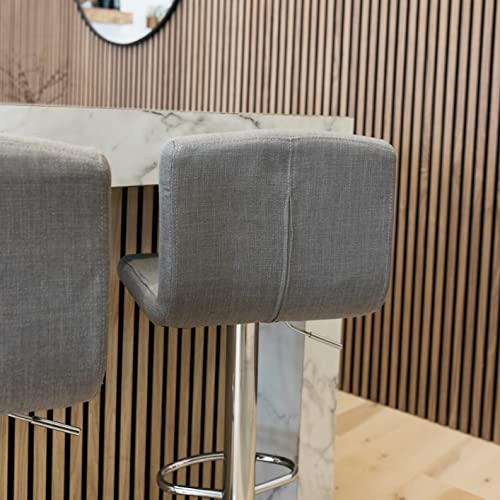 Signature Design By Ashley Pollzen Faux Leather 33" Adjustable Swivel Barstool, 2 Count, Gray #TOP3