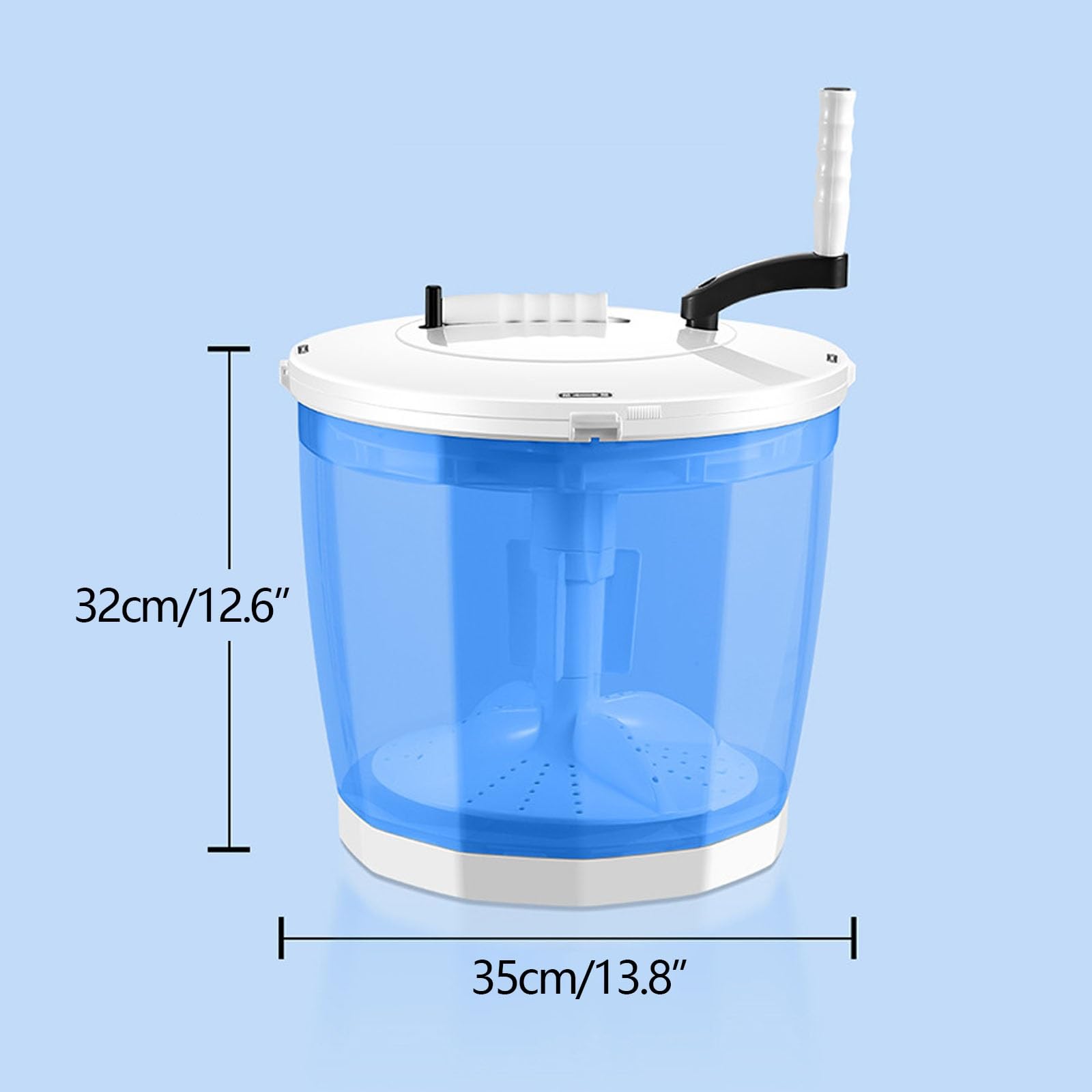 Lavatrice Manuale Portatile Manovella Non Elettrica con Centrifuga Lavatrice da Campeggio a Mano con Mano Manovella Silenziosa per Campeggio Viaggi Camper Dormitori(Chrome)